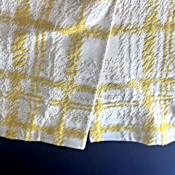 Talbots Skirt Womens Sz 14 Yellow Ivory Brocade 70’s Inspired Chic Streetwear - Picture 7 of 7